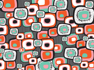 retro lava flower squares