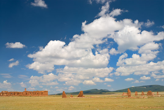 Ruins Of Old Army Barracks At Fort Union, New Mexico