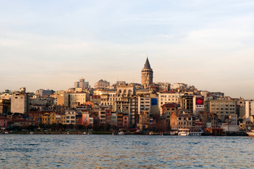 Fototapeta premium The View of Galata Tower By Golden Horn