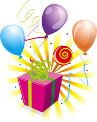 globos y regalo