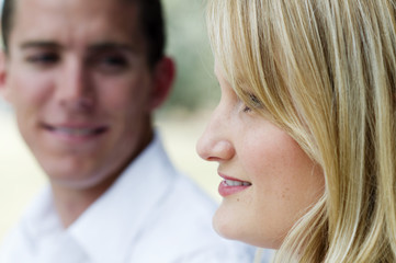 Attractive young couple enjoying a romantic moment