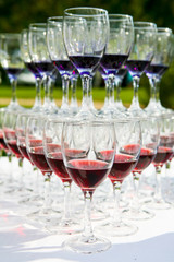 Verres de cocktail au fruits rouges et bleu