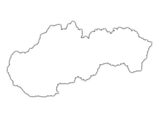 Slovakia outline map with shadow