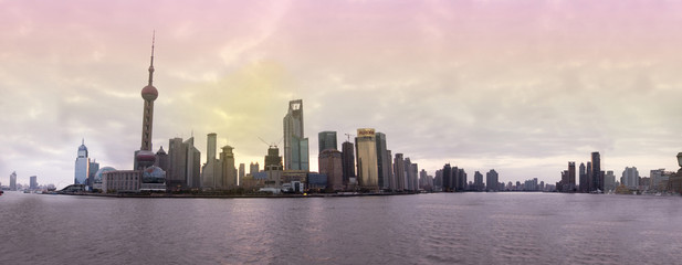 Obraz premium shanghai pudong vue du bund