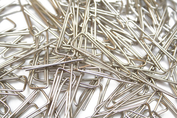 paper clips on the white isolated background