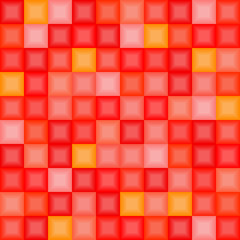 Red 3d tiles - seamless vector pattern