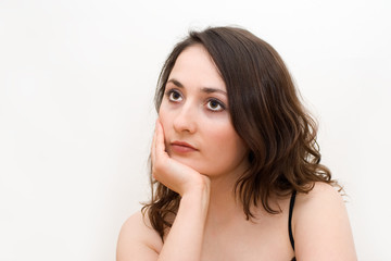 Fototapeta premium A studio portrait of a beautiful caucasian white woman