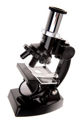 Fototapeta na wymiar Microscope isolated over white background