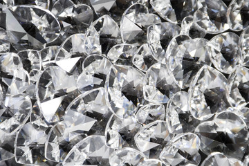 Sparkling Clear Crystal Hearts Background