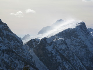 Wind storm at mount Civetta, Italy