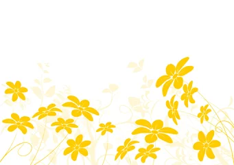 Behang vecteur série - paysage jaune fleurs d'été ou de printemps © Olivier Le Moal