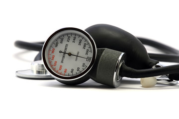 sphygmomanometr and stethoscope