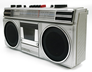 1980s style portable cassette player radio