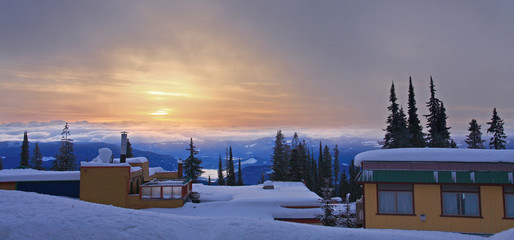 sunrise at Silver Star ski resort