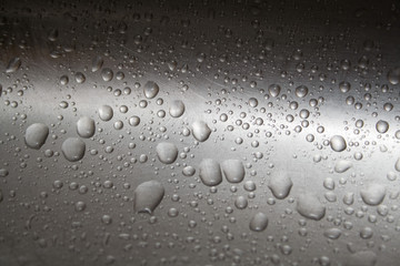 water drops on a metallic surfase