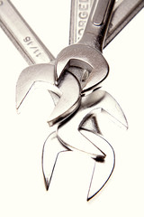 Spanners over white background