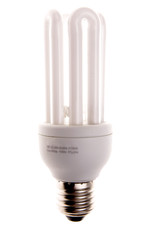 Power saving lightbulb isolated over white