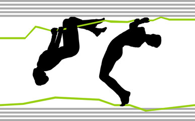 silhouettes acrobats