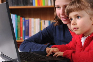 Working on computer
