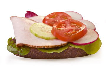 Whole wheat roasted turkey breast sandwich