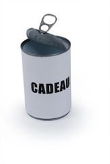Cadeau dans une boite de conserve