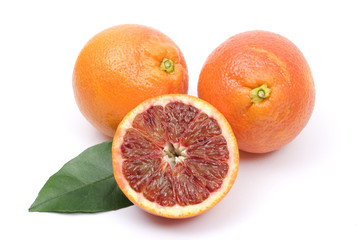 Red oranges isolated on white