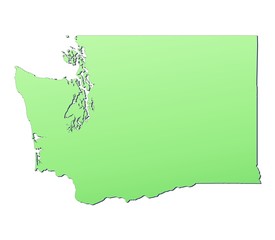 Washington (USA) map filled with light green gradient