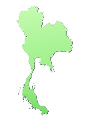 Obraz premium Thailand map filled with light green gradient