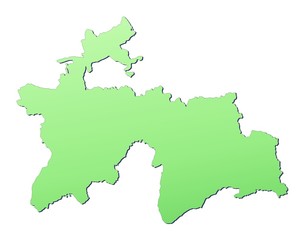 Obraz premium Tajikistan map filled with light green gradient