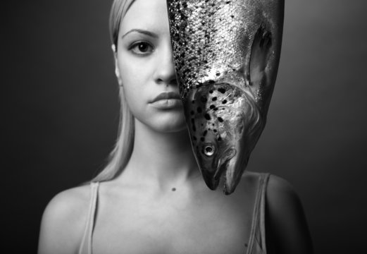 Elegant Girl With Big Fish