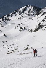 Fototapeta na wymiar randonneurs dans la neige