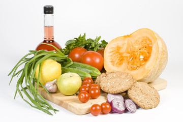 Still-life with vegetables.