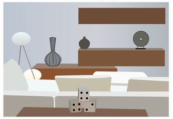 interior white vector room