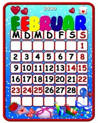 Kalender deutsch - Februar- Feiertage