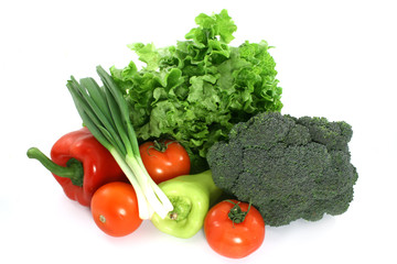 fresh colorful vegetable on white background