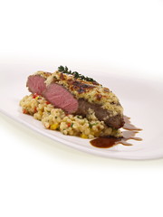 südlicher gesunder charme lamm mit perlgraupen risotto