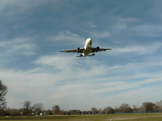 Fototapeta na wymiar jet plane in flight - landing 2