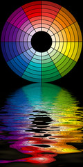 roue chromatique 96 couleurs sur fond noir