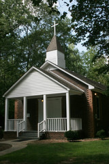 Small country church with steeple