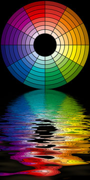 roue chromatique 96 couleurs sur fond noir