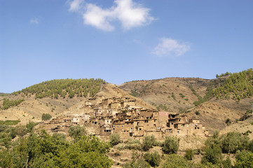 Small Berber Village in the Atlas Mountains (Morocco)