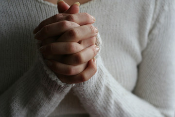 Praying woman hands