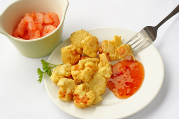 Deep fried prawns