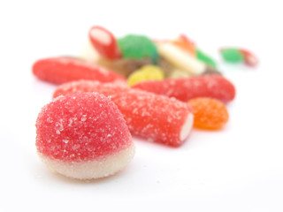 Sweets candies jelly covered with sugar