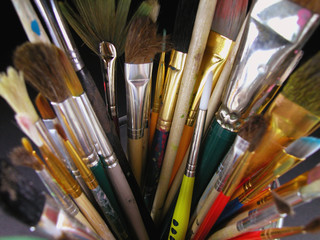 Paint Brushes-Black Background