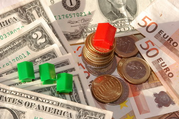 Immobilienmarkt Hauskauf Immobilien Haus Dollar und Euro
