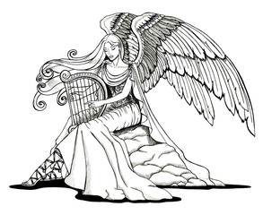 Engel mit Harfe