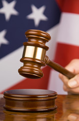 Gavel and american flag