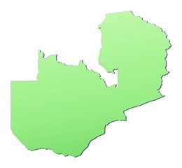 Obraz premium Zambia map filled with light green gradient