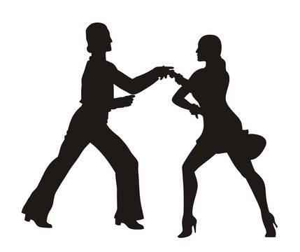 Man and woman dancing Jive